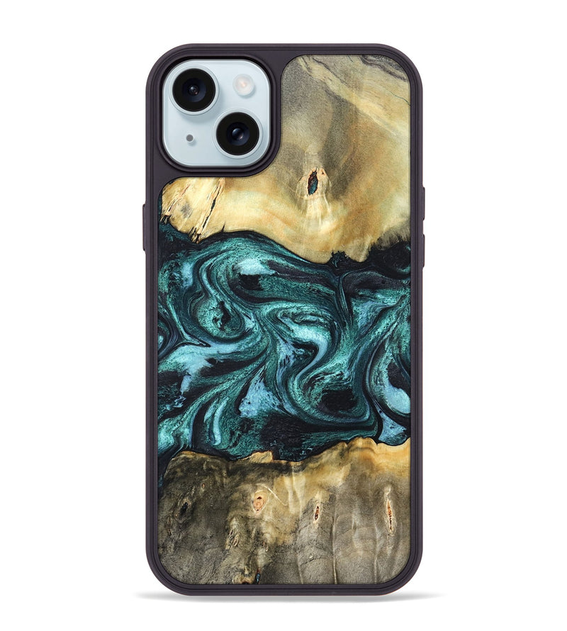 iPhone 15 Plus Wood Phone Case - Carmen (Green, 820848)