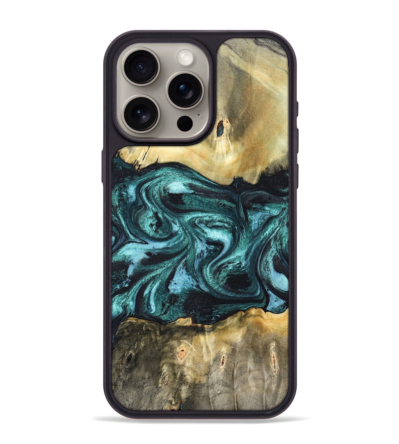 iPhone 15 Pro Max Wood Phone Case - Carmen (Green, 820848)