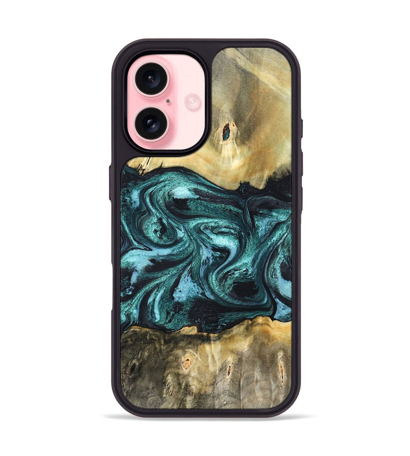 iPhone 16 Wood Phone Case - Carmen (Green, 820848)