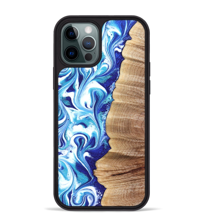 iPhone 12 Pro Max Wood Phone Case - Rogers (Blue, 820851)