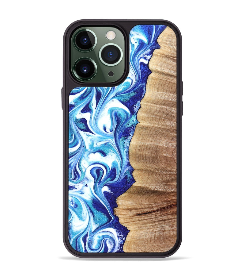 iPhone 13 Pro Max Wood Phone Case - Rogers (Blue, 820851)