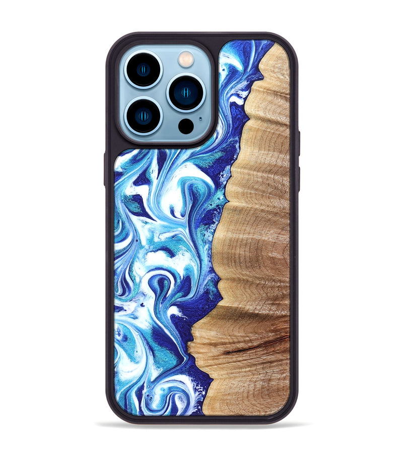 iPhone 14 Pro Max Wood Phone Case - Rogers (Blue, 820851)
