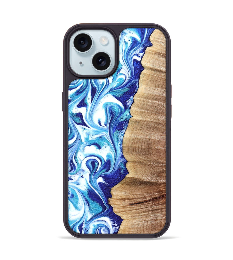 iPhone 15 Wood Phone Case - Rogers (Blue, 820851)