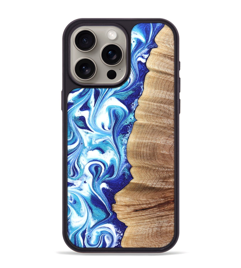 iPhone 15 Pro Max Wood Phone Case - Rogers (Blue, 820851)
