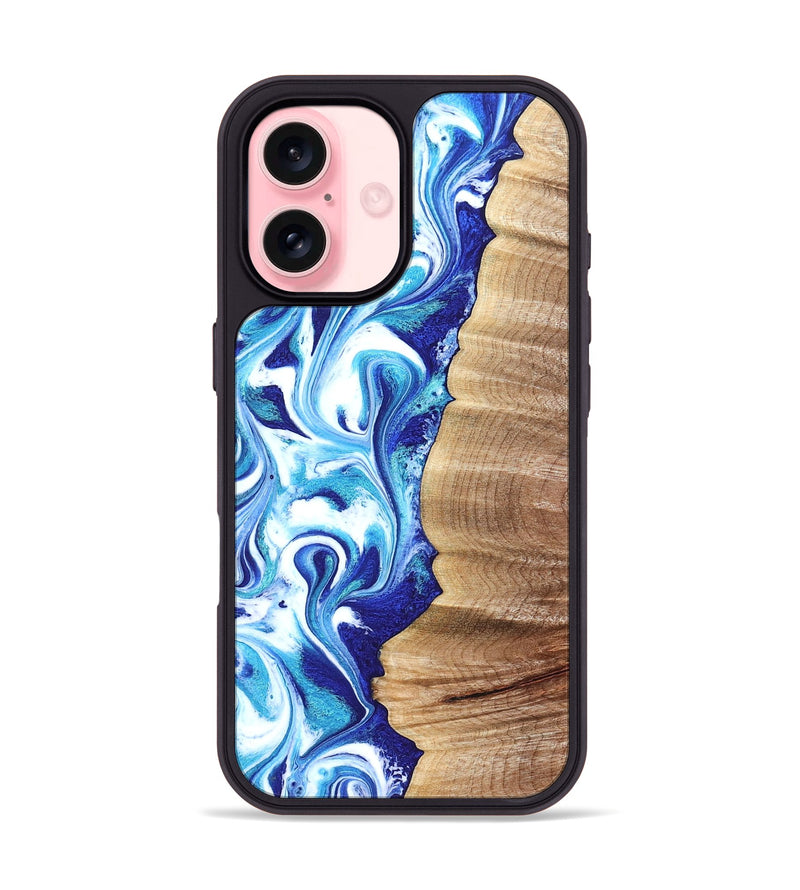 iPhone 16 Wood Phone Case - Rogers (Blue, 820851)