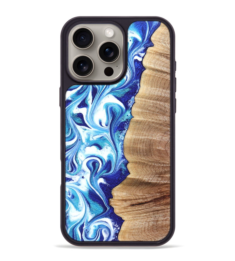 iPhone 16 Pro Max Wood Phone Case - Rogers (Blue, 820851)