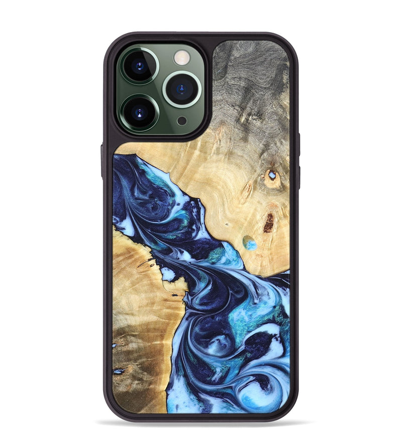 iPhone 13 Pro Max Wood Phone Case - Kristen (Blue, 820852)
