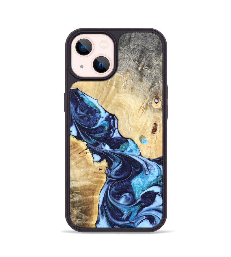 iPhone 14 Wood Phone Case - Kristen (Blue, 820852)