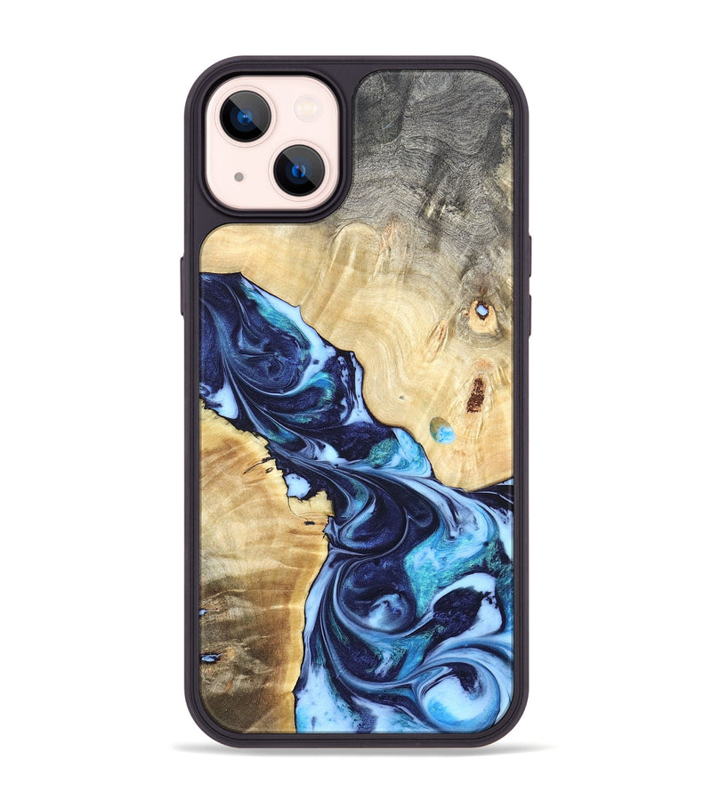 iPhone 14 Plus Wood Phone Case - Kristen (Blue, 820852)