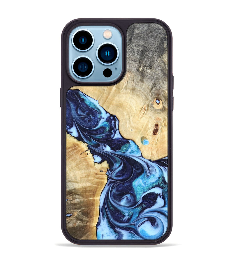 iPhone 14 Pro Max Wood Phone Case - Kristen (Blue, 820852)