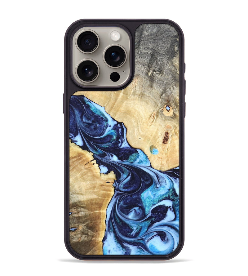 iPhone 15 Pro Max Wood Phone Case - Kristen (Blue, 820852)
