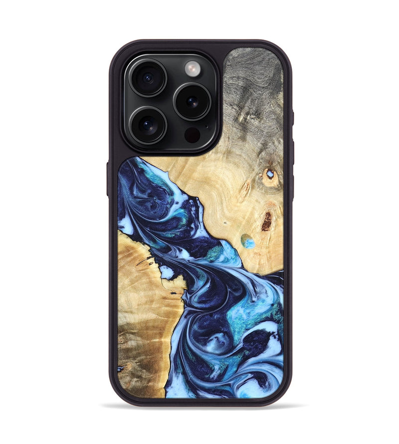 iPhone 15 Pro Wood Phone Case - Kristen (Blue, 820852)