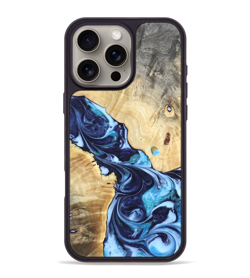 iPhone 16 Pro Max Wood Phone Case - Kristen (Blue, 820852)