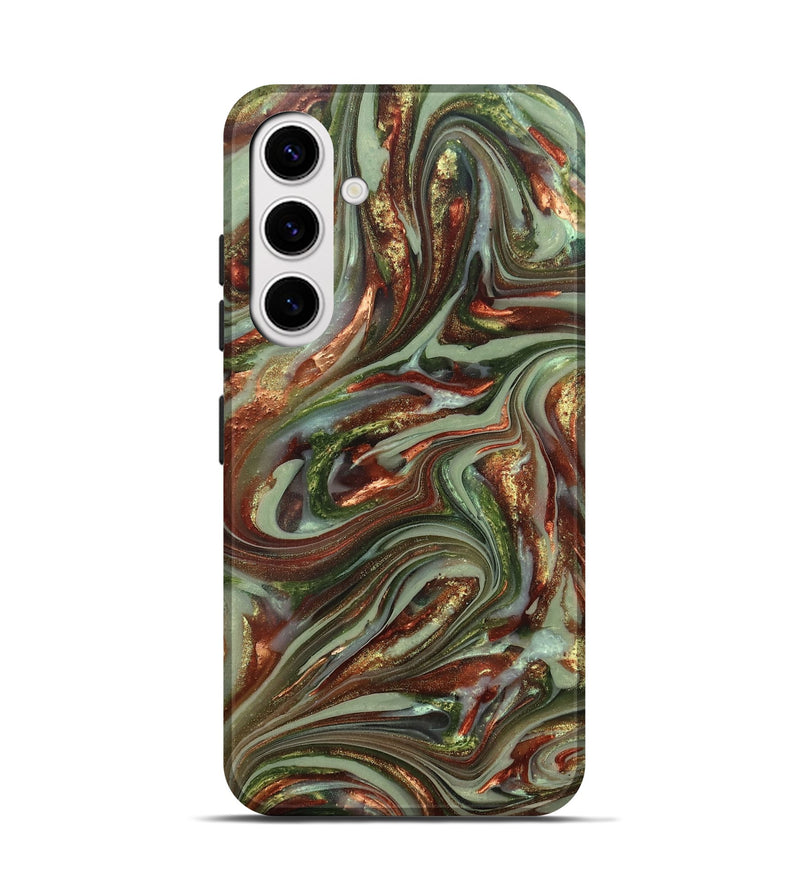 Galaxy S25 ResinArt Live Edge Phone Case - Lisha (Green, 820885)