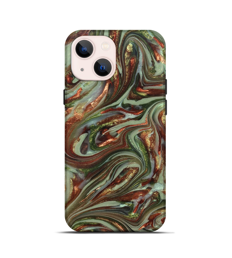 iPhone 13 mini ResinArt Live Edge Phone Case - Lisha (Green, 820885)