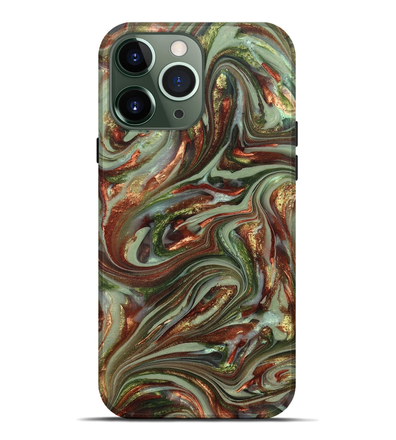 iPhone 13 Pro Max ResinArt Live Edge Phone Case - Lisha (Green, 820885)