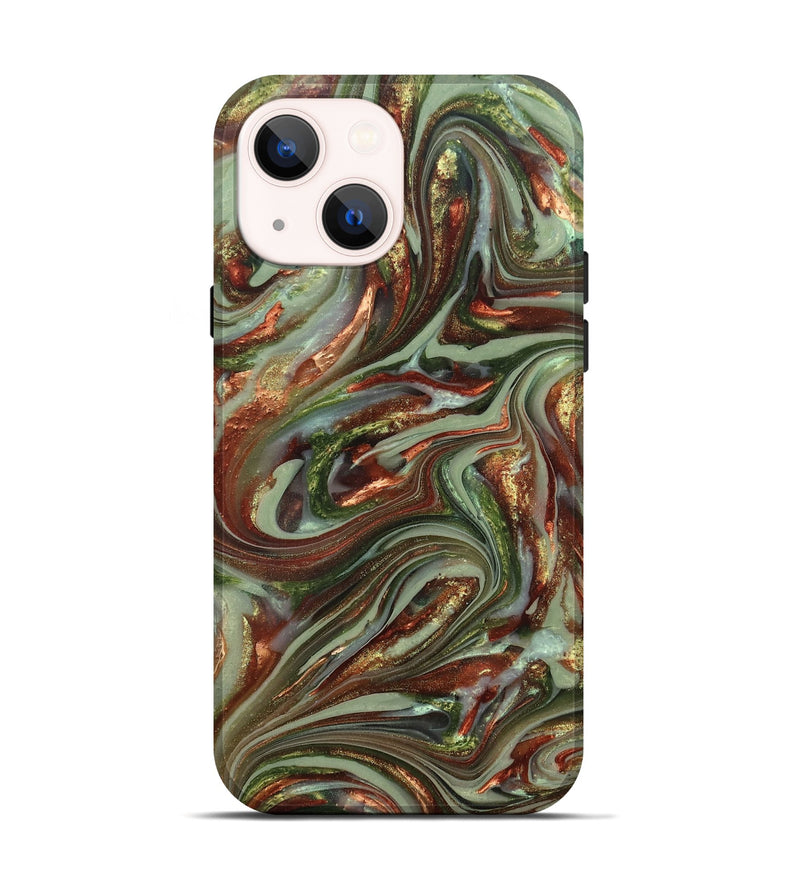 iPhone 14 ResinArt Live Edge Phone Case - Lisha (Green, 820885)