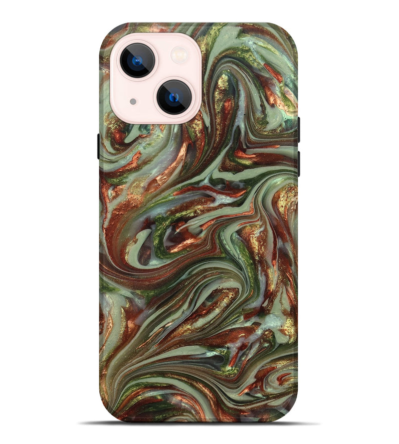 iPhone 14 Plus ResinArt Live Edge Phone Case - Lisha (Green, 820885)
