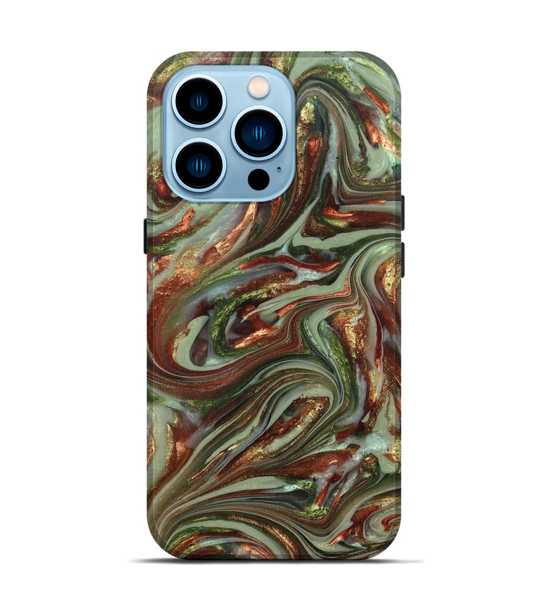 iPhone 14 Pro ResinArt Live Edge Phone Case - Lisha (Green, 820885)