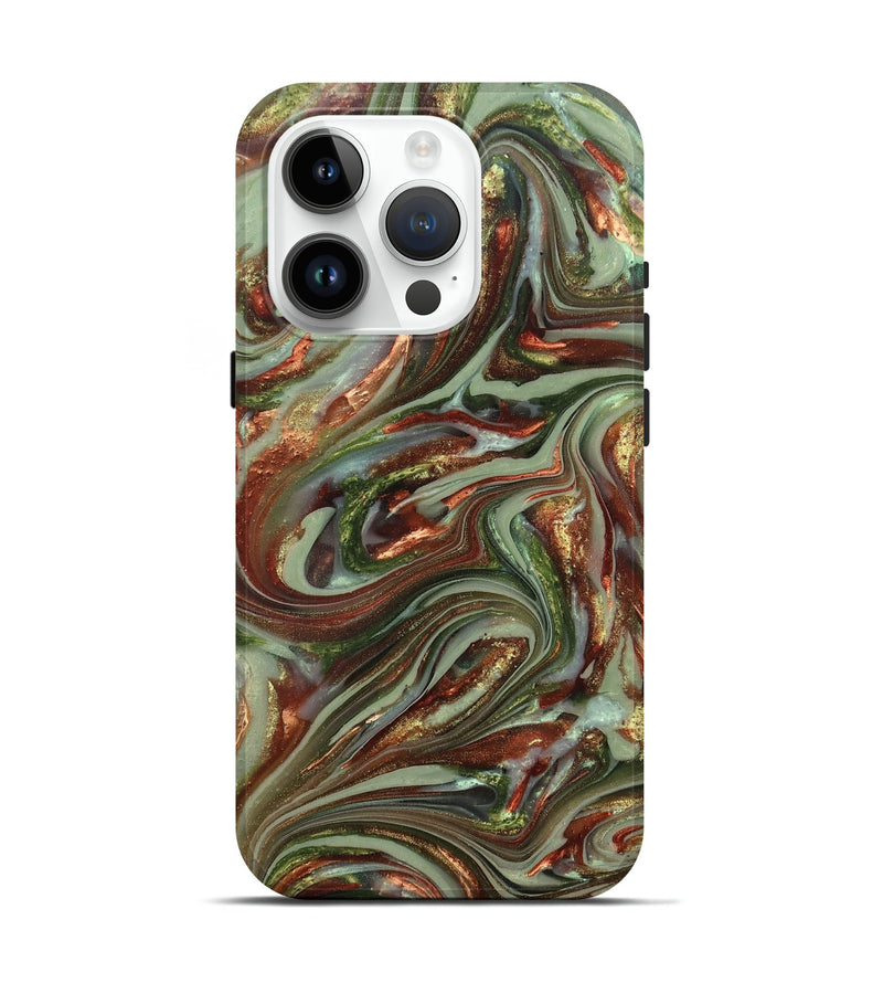 iPhone 15 Pro ResinArt Live Edge Phone Case - Lisha (Green, 820885)