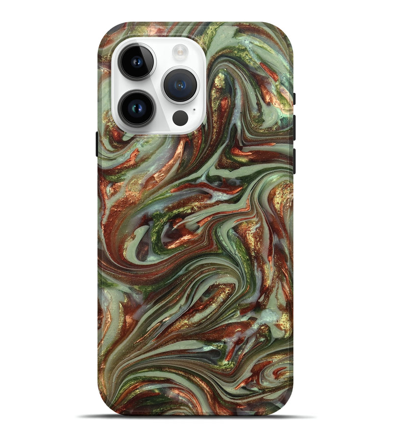iPhone 15 Pro Max ResinArt Live Edge Phone Case - Lisha (Green, 820885)