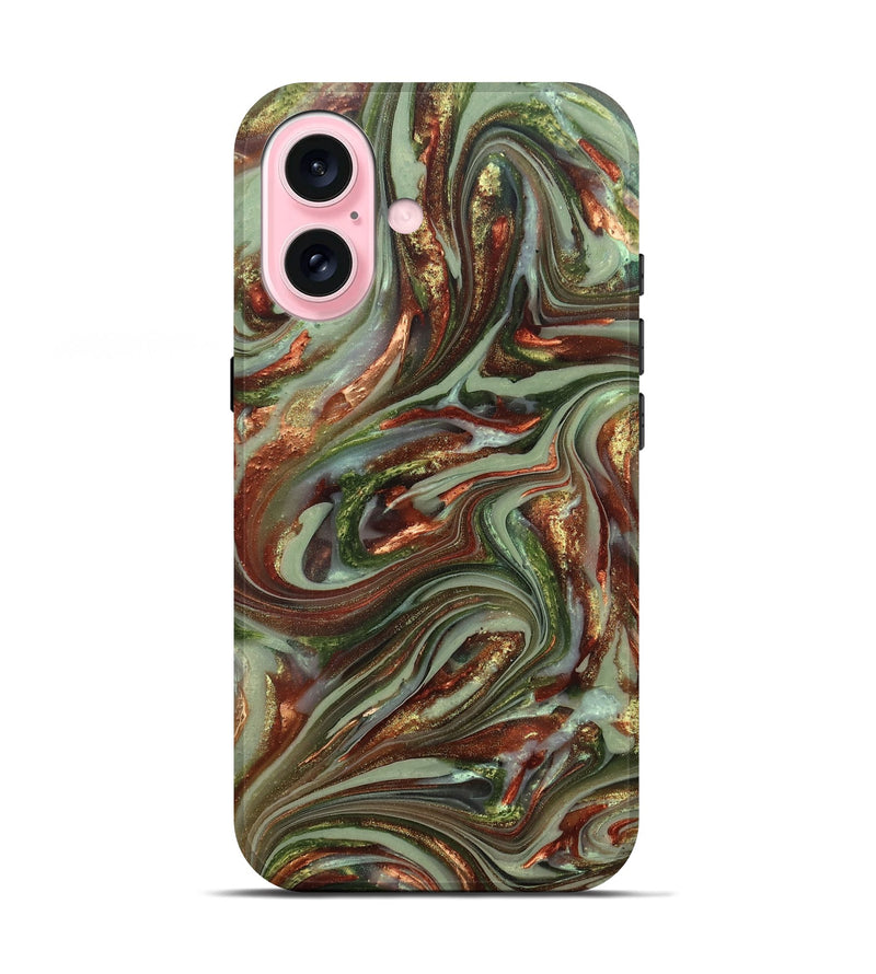 iPhone 17 ResinArt Live Edge Phone Case - Lisha (Green, 820885)