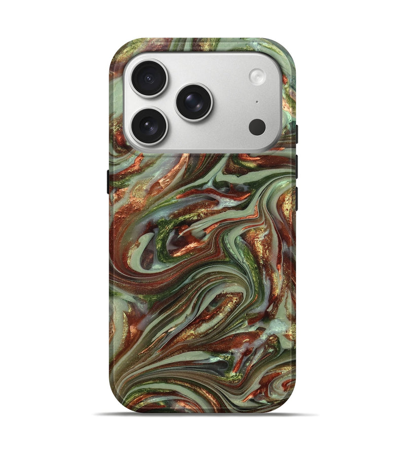 iPhone 17 Pro ResinArt Live Edge Phone Case - Lisha (Green, 820885)