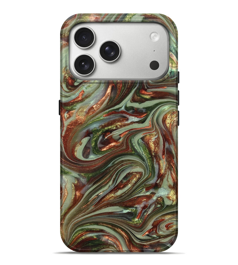iPhone 17 Pro Max ResinArt Live Edge Phone Case - Lisha (Green, 820885)