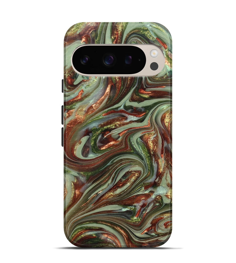Pixel 9 ResinArt Live Edge Phone Case - Lisha (Green, 820885)