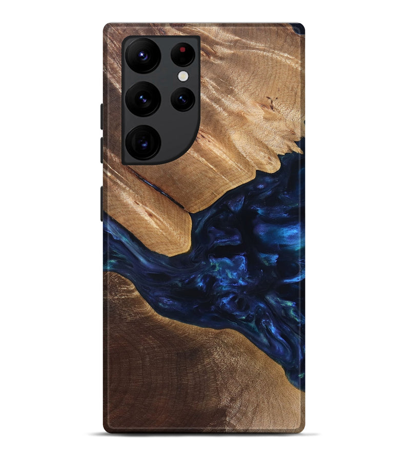 Galaxy S22 Ultra Wood Live Edge Phone Case - Arleen (Blue, 820887)