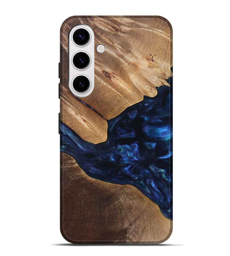 Galaxy S25 Plus Wood Live Edge Phone Case - Arleen (Blue, 820887)