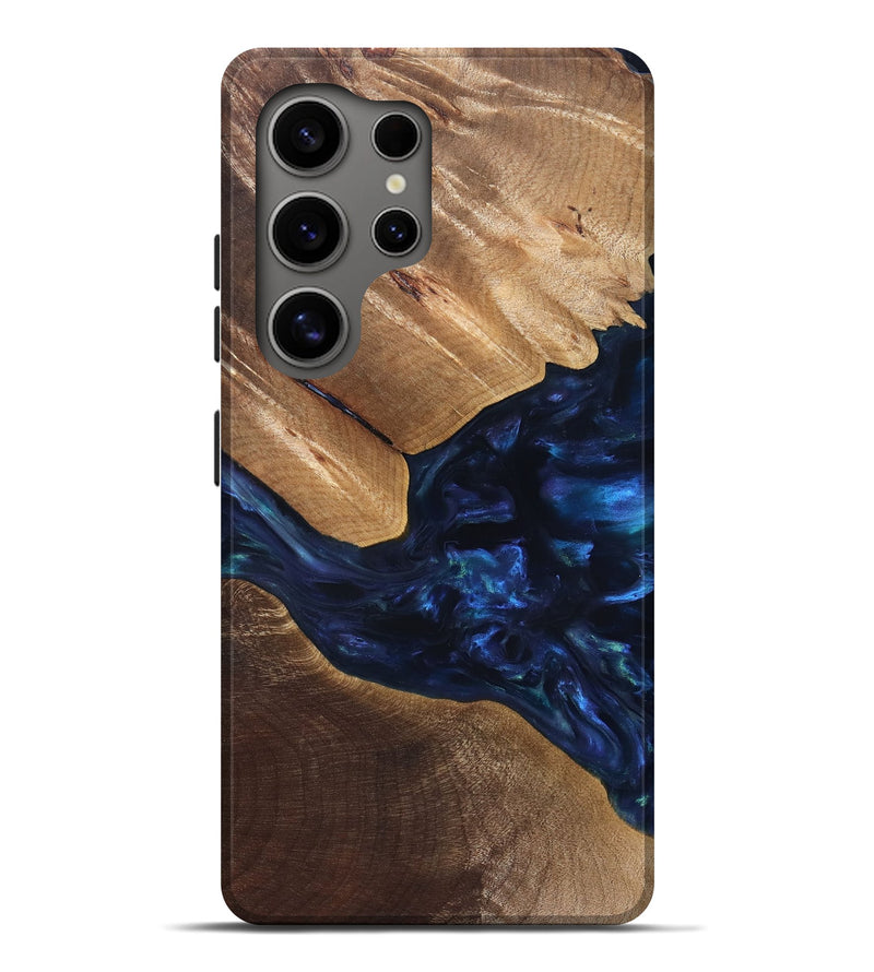 Galaxy S25 Ultra Wood Live Edge Phone Case - Arleen (Blue, 820887)