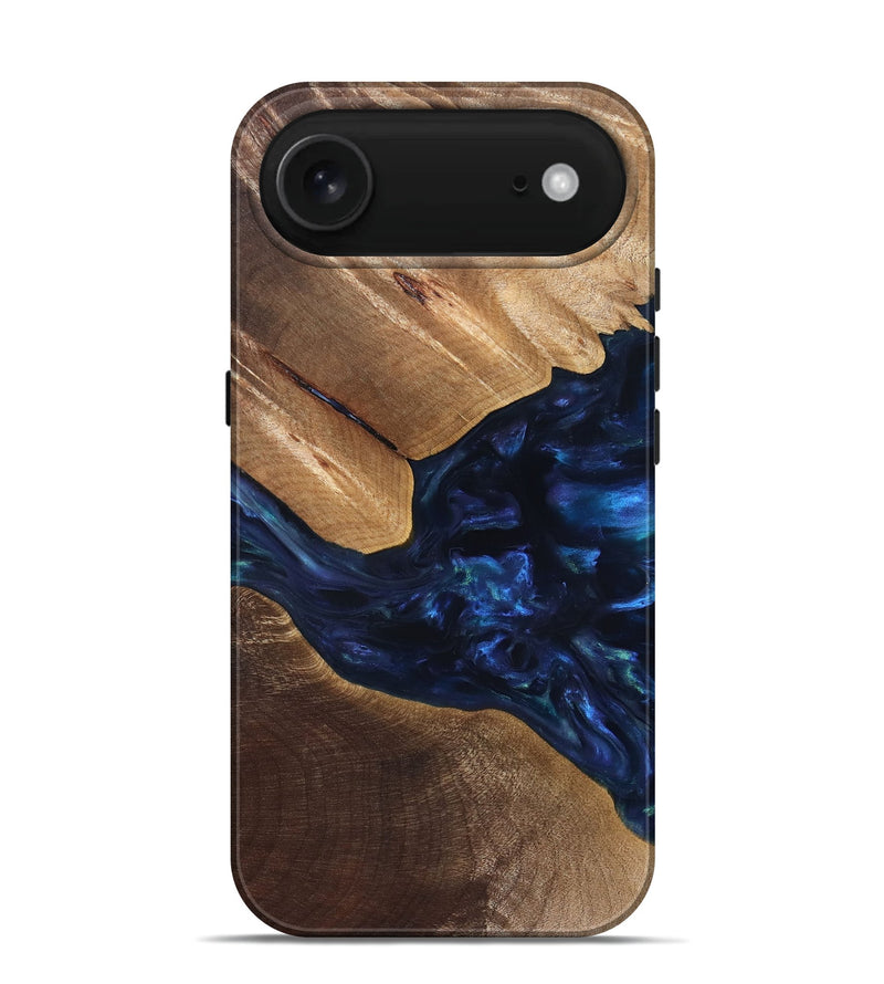 iPhone 17 Air Wood Live Edge Phone Case - Arleen (Blue, 820887)