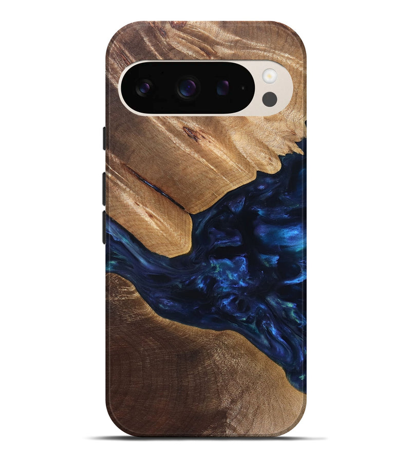 Pixel 9 Pro XL Wood Live Edge Phone Case - Arleen (Blue, 820887)
