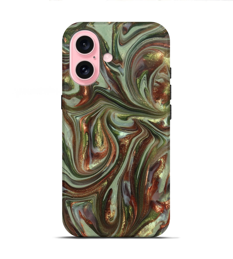 iPhone 16 ResinArt Live Edge Phone Case - Alvaro (Green, 820889)