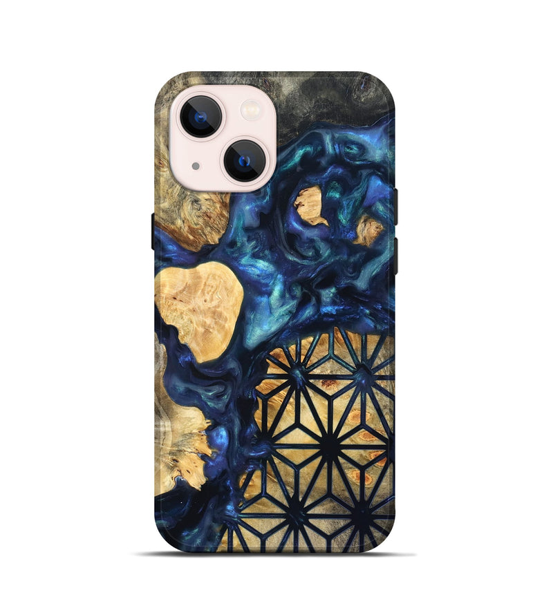 iPhone 13 mini Wood Live Edge Phone Case - Bettie (Neon, 820891)