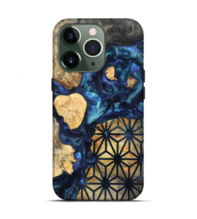 iPhone 13 Pro Wood Live Edge Phone Case - Bettie (Neon, 820891)