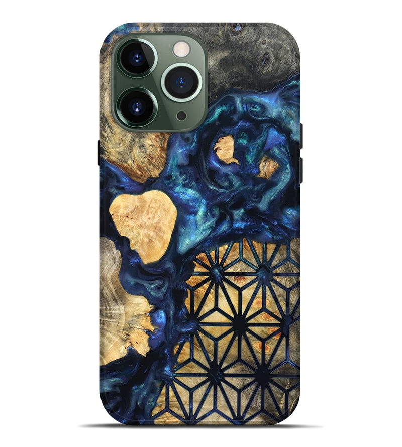 iPhone 13 Pro Max Wood Live Edge Phone Case - Bettie (Neon, 820891)