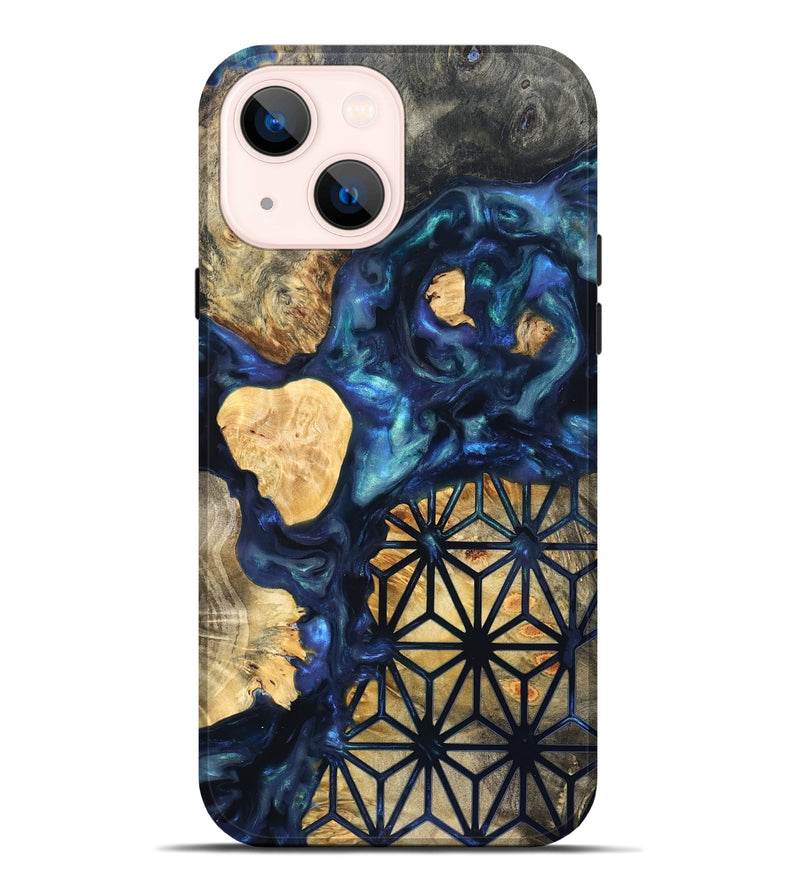 iPhone 14 Plus Wood Live Edge Phone Case - Bettie (Neon, 820891)