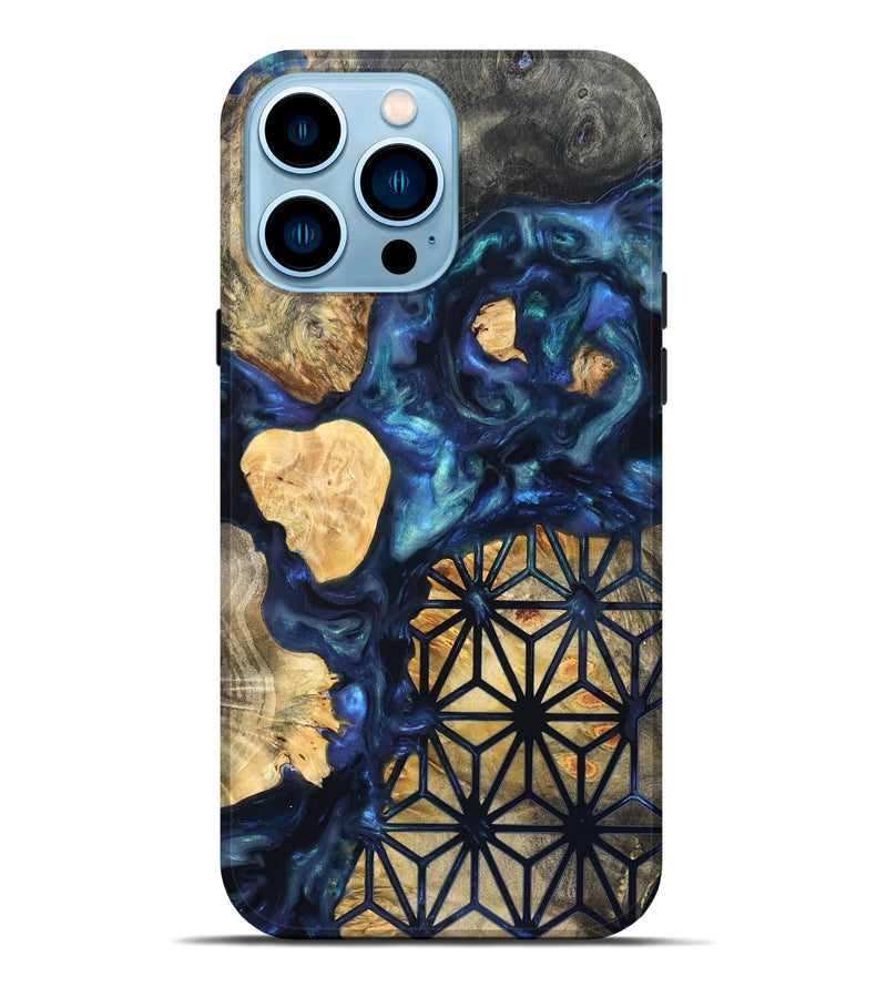 iPhone 14 Pro Max Wood Live Edge Phone Case - Bettie (Neon, 820891)