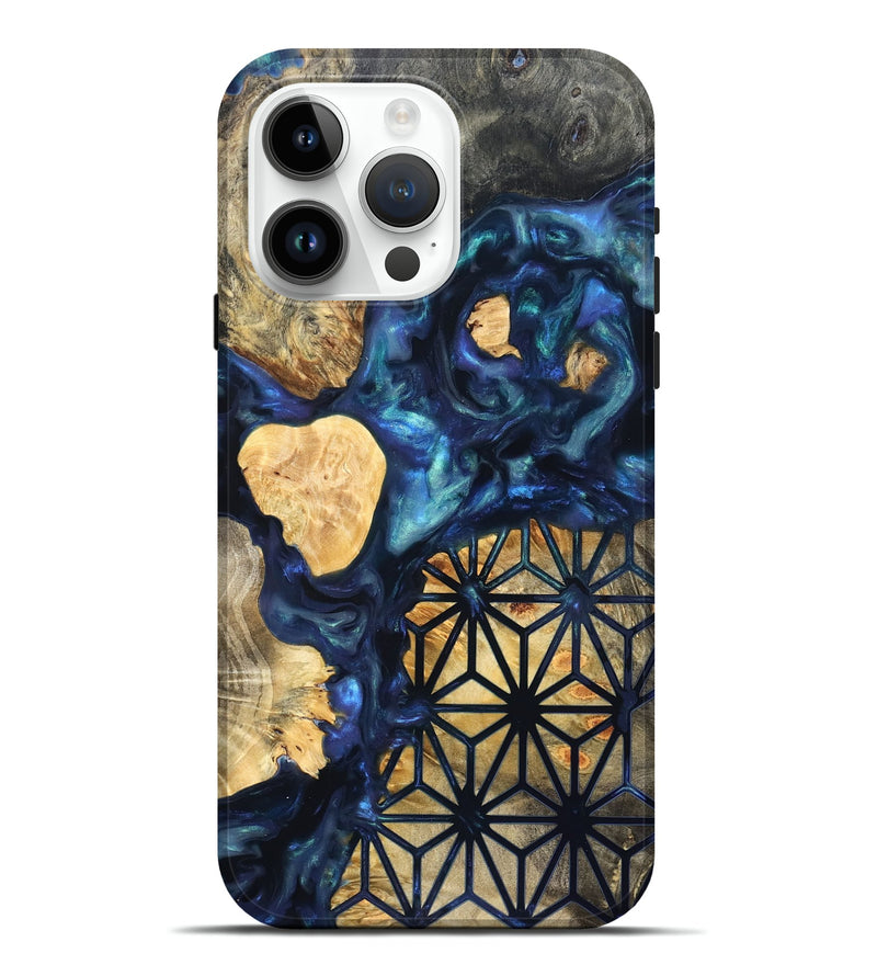 iPhone 15 Pro Max Wood Live Edge Phone Case - Bettie (Neon, 820891)