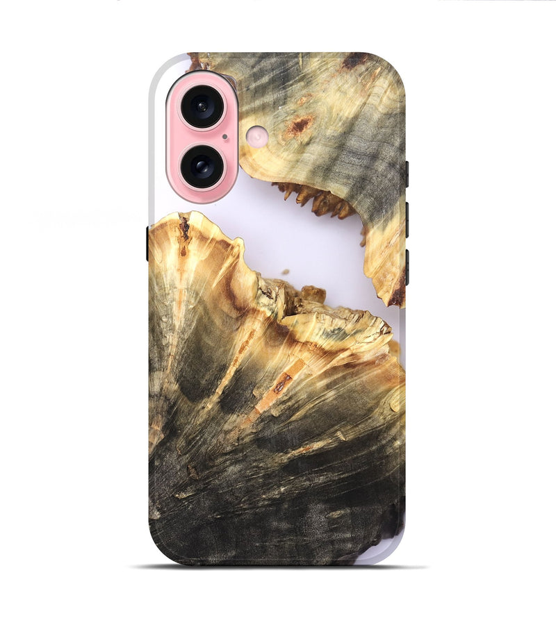 iPhone 16 Wood Live Edge Phone Case - Dena (Clear, 820894)