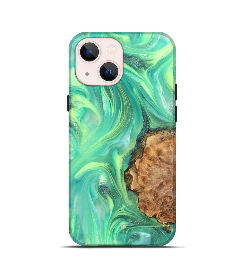 iPhone 13 mini Wood Live Edge Phone Case - Dorotha (Neon, 820897)