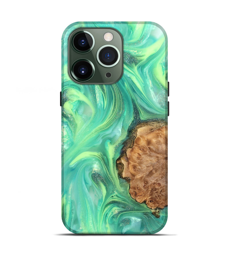 iPhone 13 Pro Wood Live Edge Phone Case - Dorotha (Neon, 820897)