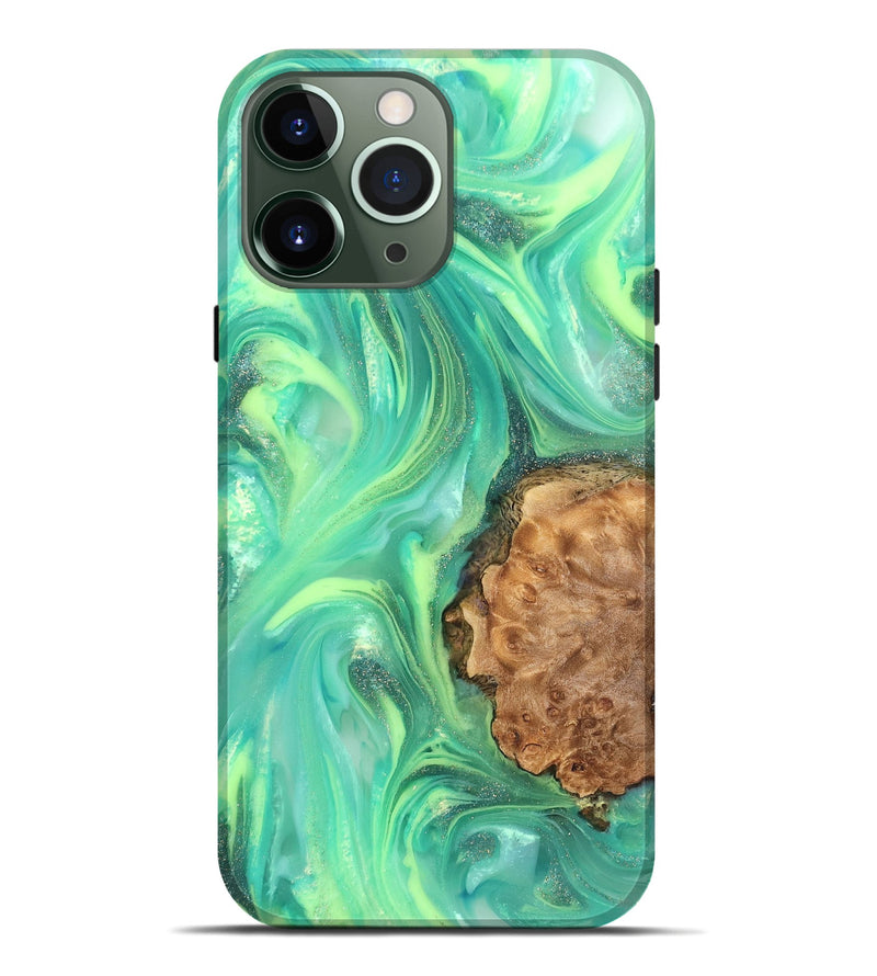 iPhone 13 Pro Max Wood Live Edge Phone Case - Dorotha (Neon, 820897)