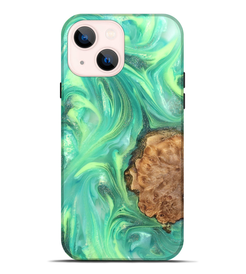 iPhone 14 Plus Wood Live Edge Phone Case - Dorotha (Neon, 820897)