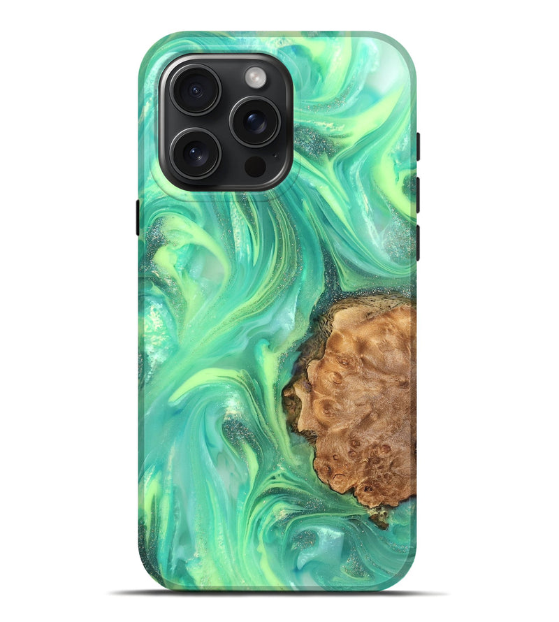 iPhone 16 Pro Max Wood Live Edge Phone Case - Dorotha (Neon, 820897)