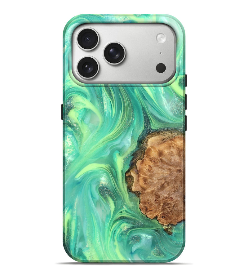 iPhone 17 Pro Max Wood Live Edge Phone Case - Dorotha (Neon, 820897)