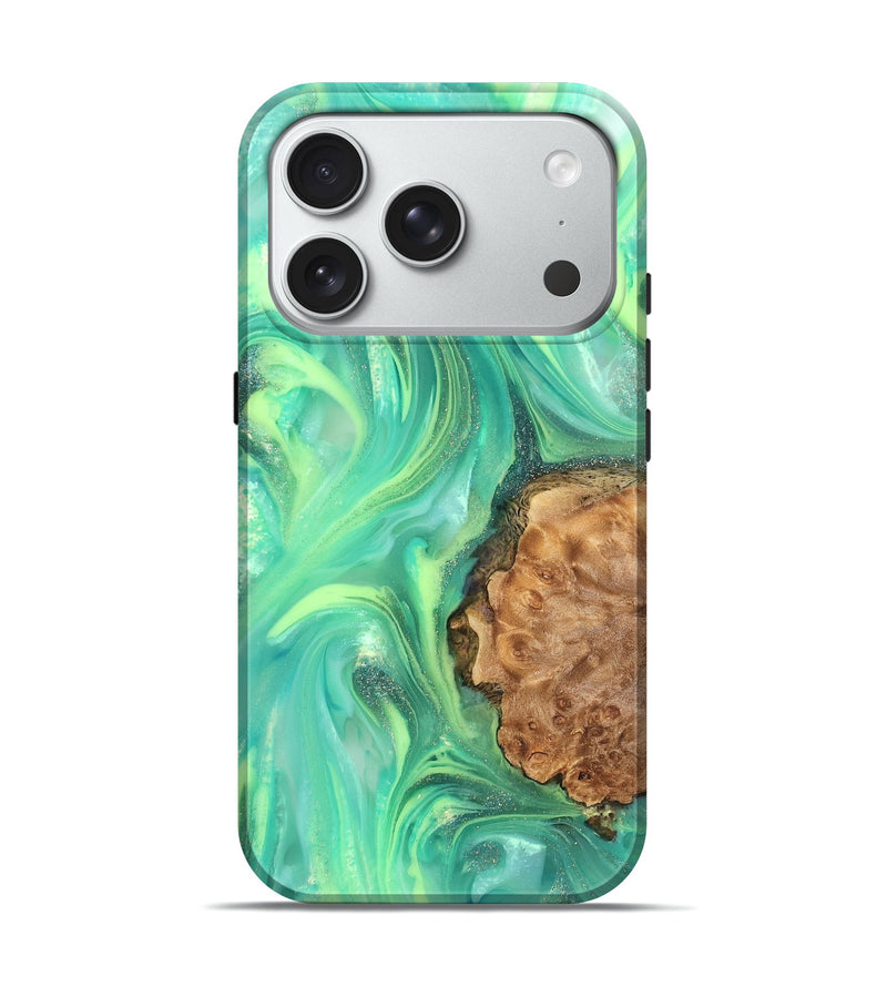 iPhone 18 Pro Wood Live Edge Phone Case - Dorotha (Neon, 820897)