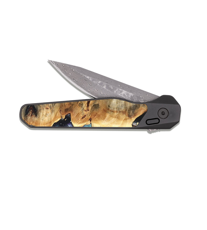 EDC Dark Damascus Wood Pocket Knife - Noelia (Cosmos, 820905)